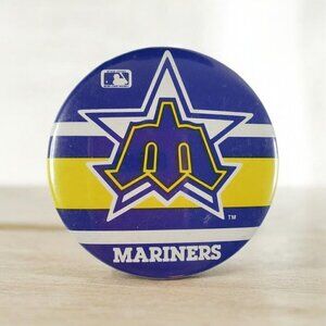 Vintage Seattle Mariners Baseball MLB Pinback Pin Button 3.5"